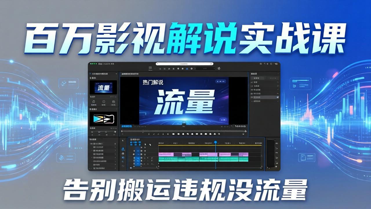 百万影视解说实战课：告别搬运违规没流量，AI文案+配音+剪映，做出能上热门的解说视频-点子口袋网