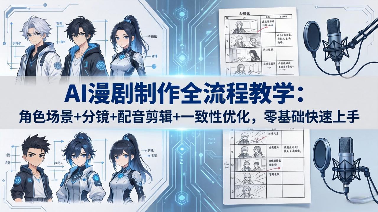 AI漫剧制作全流程教学：角色场景+分镜+配音剪辑+一致性优化，零基础快速上手-点子口袋网