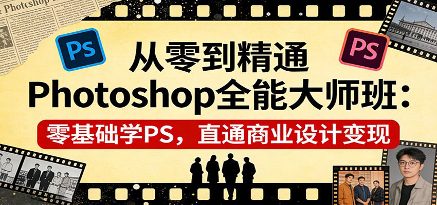 从零到精通Photoshop全能大师班：零基础学PS，直通商业设计变现-点子口袋网