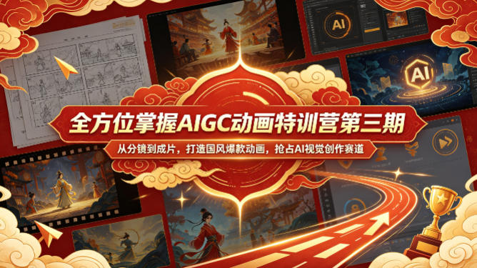 全方位掌握AIGC动画特训营第三期，从分镜到成片，打造国风爆款动画，抢占AI视觉创作赛道红利-点子口袋网