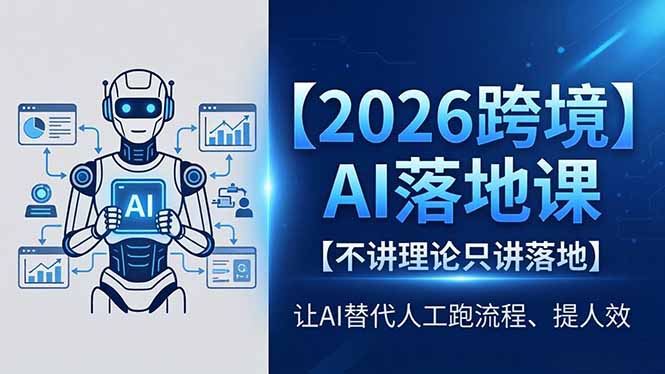 2026跨境AI落地课，不讲理论只讲落地，让AI替代人工跑流程、提人效-点子口袋网