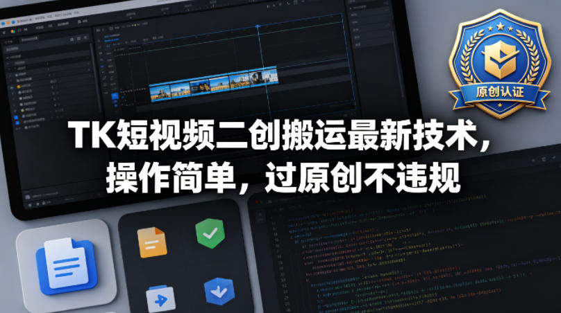 TK短视频二创搬运最新技术，操作简单，过原创不违规-点子口袋网