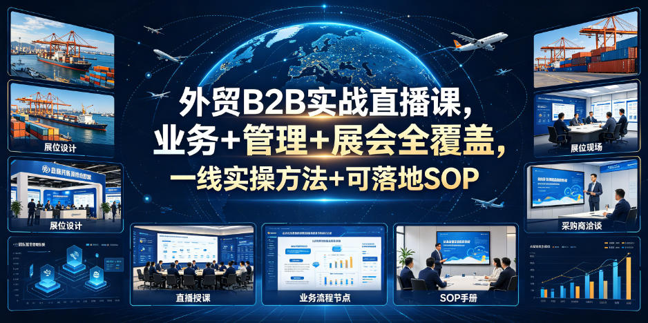 外贸B2B实战直播课，业务+管理+展会全覆盖，一线实操方法+可落地SOP-点子口袋网