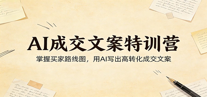 AI成交文案特训营：掌握买家路线图，用AI写出高转化成交文案-点子口袋网