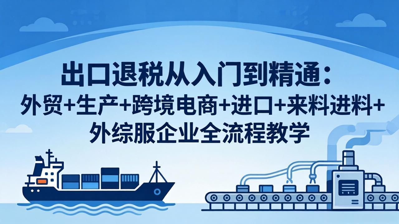 出口退税从入门到精通：外贸+生产+跨境电商+进口+来料进料+外综服企业全流程教学-点子口袋网