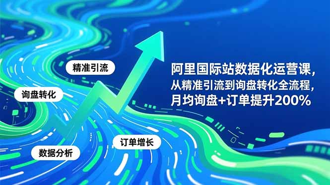 阿里国际站数据化运营课-3月，从精准引流到询盘转化全流程，月均询盘+订单提升200%-点子口袋网