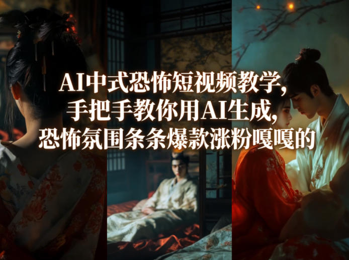 AI中式恐怖短视频教学，手把手教你用AI生成，恐怖氛围条条爆款涨粉嘎嘎的-点子口袋网