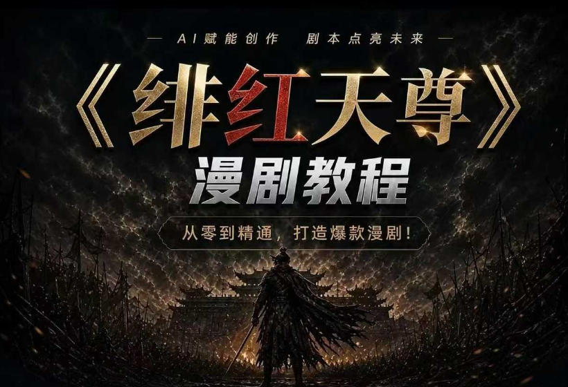 绯红天尊AI漫剧系统教程｜从零入门到精通，工具运用+剧本创作+爆款逻辑+提示词素材+镜头剪辑，全套爆款漫剧落地实战课-点子口袋网