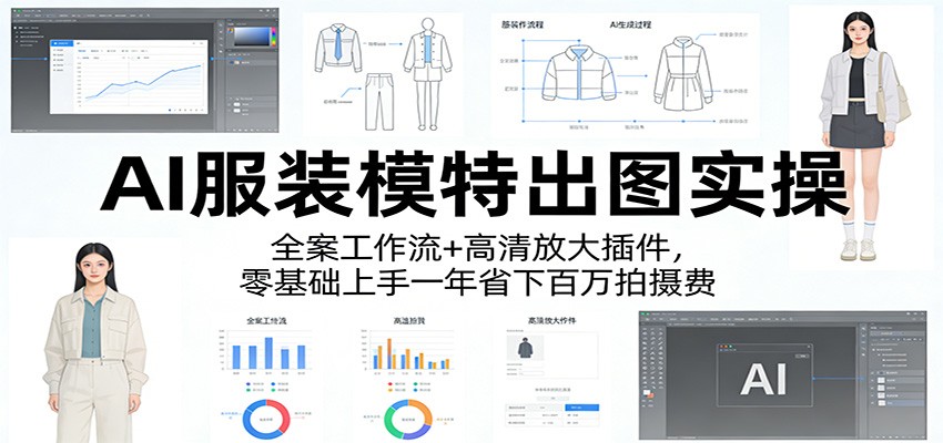 AI服装模特出图实操：全案工作流+ 高清放大插件，零基础上手一年省下百万拍摄费-点子口袋网