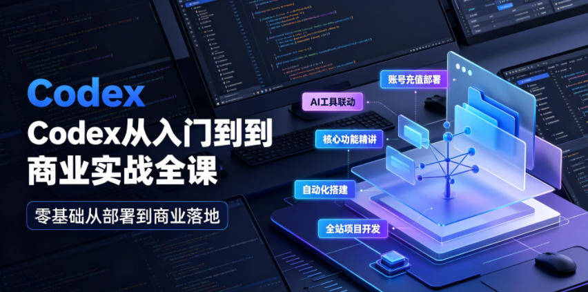 Codex从入门到商业实战全课｜账号充值部署、AI工具联动、核心功能精讲、自动化搭建、全站项目开发零基础教程-点子口袋网