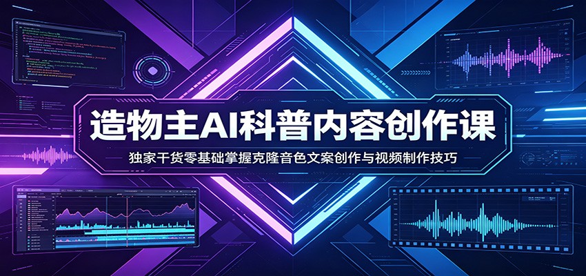 AI科普内容创作课：独家干货零基础掌握克隆音色文案创作与视频制作技巧-点子口袋网
