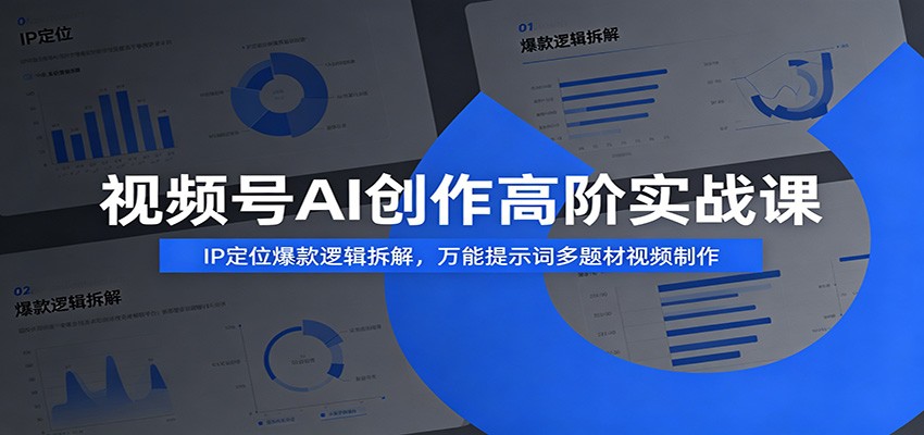 视频号AI创作高阶实战课：IP定位爆款逻辑拆解，万能提示词多题材视频制作-点子口袋网