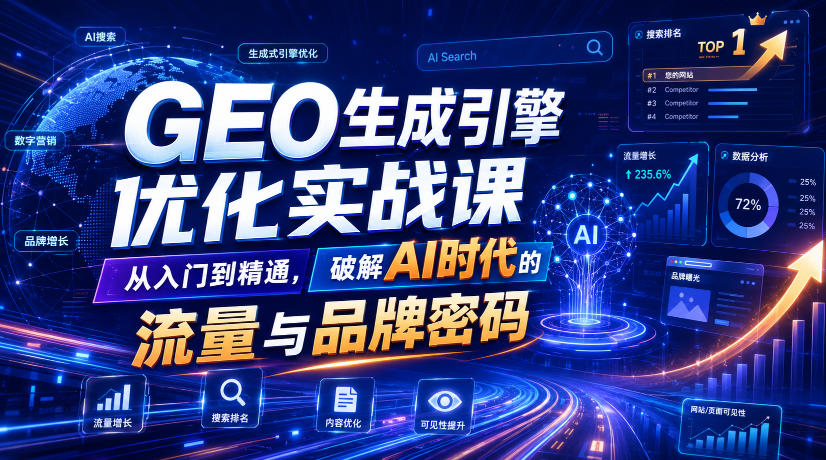 GEO生成引擎优化实战课，从入门到精通，破解AI时代的流量与品牌密码-点子口袋网