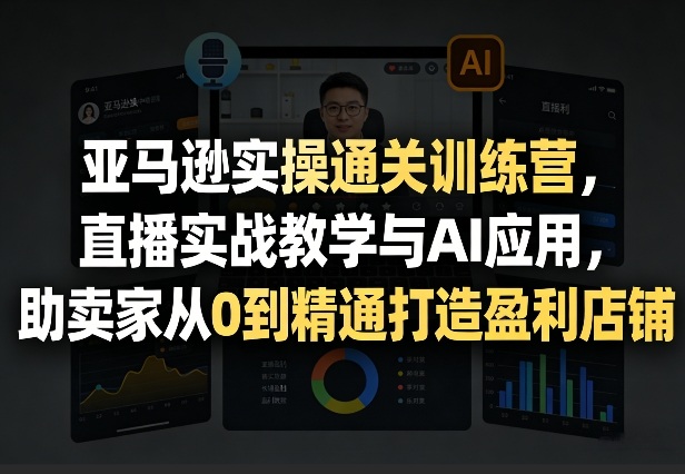 亚马逊实操通关训练营，直播实战教学与AI应用，助卖家从0到精通打造盈利店铺(更新4月17日)-点子口袋网
