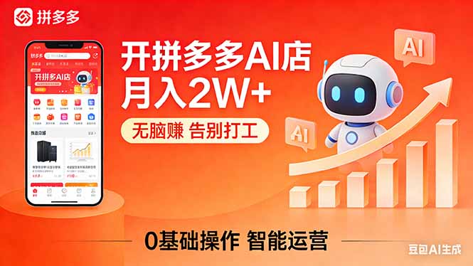 开一家拼多多AI店，月入2W+，无脑赚，告别打工，附SOP手册-点子口袋网