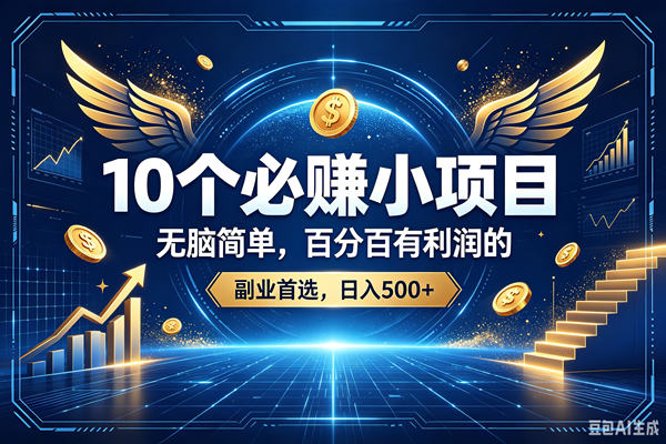 （19192期）15个必赚的小项目，百分百赚元子的，无脑简单，副业首选，日入500+-点子口袋网