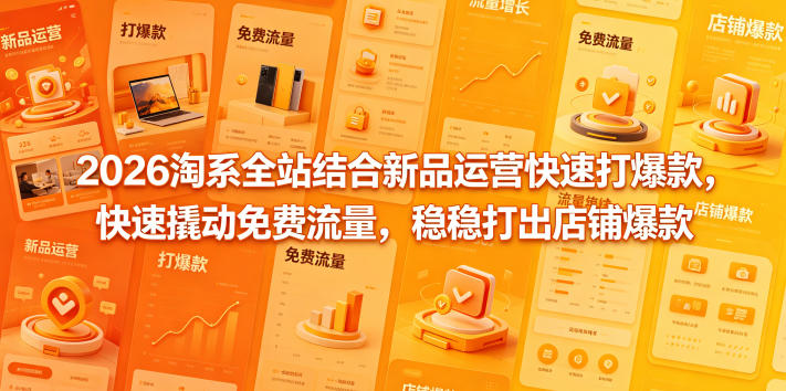 2026淘系全站结合新品运营快速打爆款，快速撬动免费流量，稳稳打出店铺爆款(更新5月12日)-点子口袋网