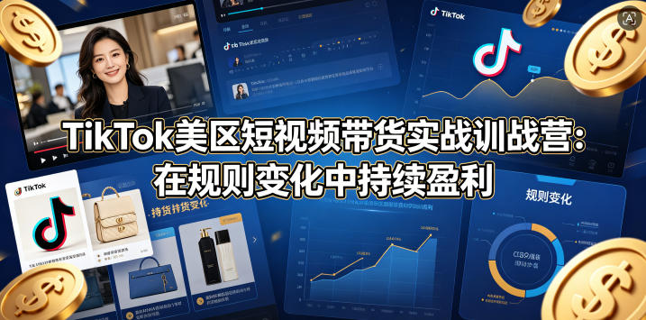 TikTok美区短视频带货实战训战营：在规则变化中持续盈利-点子口袋网