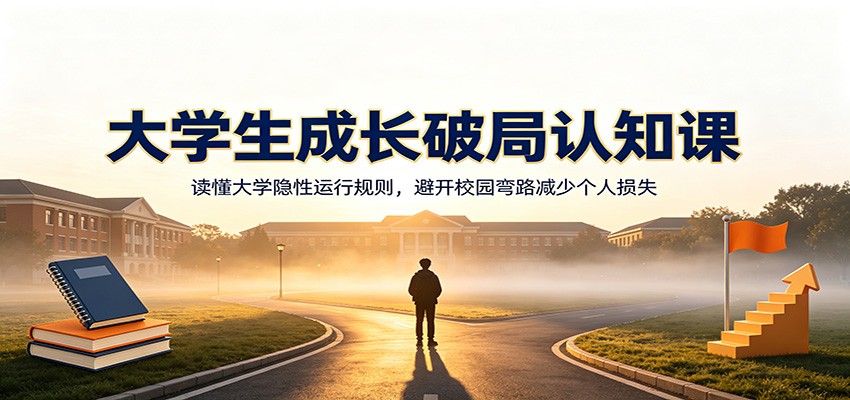 大学生成长破局认知课：读懂大学隐性运行规则，避开校园弯路减少个人损失-点子口袋网