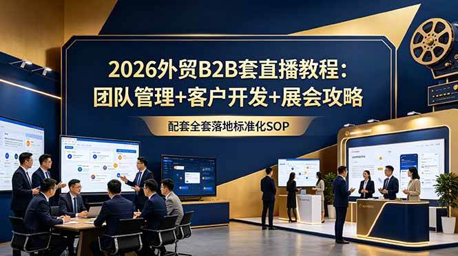 （18994期）2026外贸B2B套直播教程：团队管理+客户开发+展会攻略，配套全套落地标准化SOP-点子口袋网