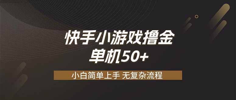 （19594期）快手小游戏撸金 单机日赚 50，零基础可做，支持单人矩阵放大-点子口袋网