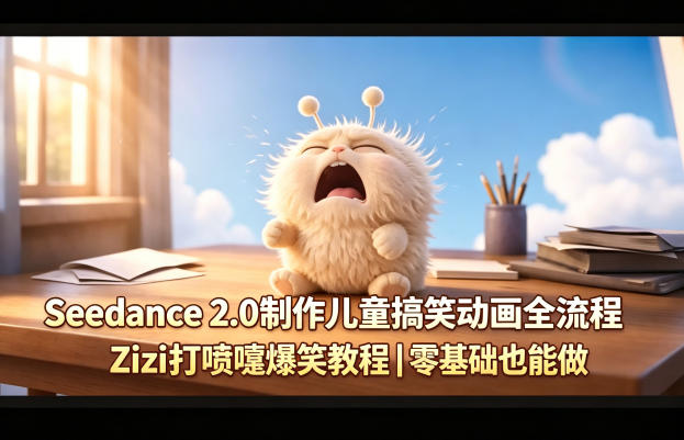 Seedance 2.0制作儿童搞笑动画全流程Zizi打喷嚏爆笑教程｜零基础也能做-点子口袋网