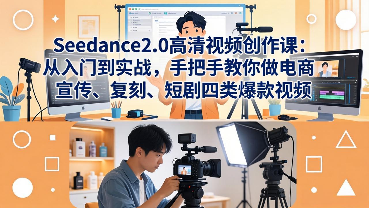 Seedance2.0高清视频创作课：从入门到实战，手把手教你做电商、宣传、复刻、短剧四类爆款视频-点子口袋网