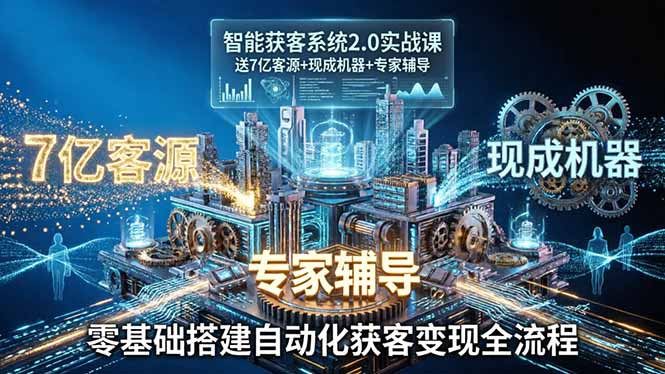 智能获客系统2.0实战课：送7亿客源+现成机器+专家辅导，零基础搭建自动化获客变现全流程-点子口袋网