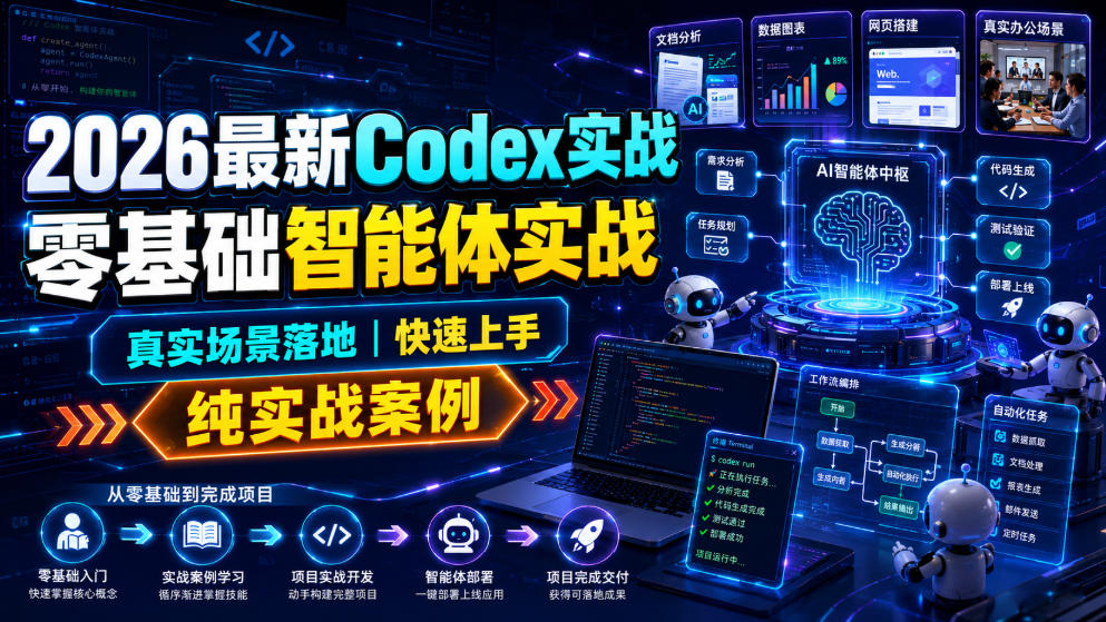 2026最新Codex实战零基础智能体实战，真实场景落地，快速上手，纯实战案例-点子口袋网