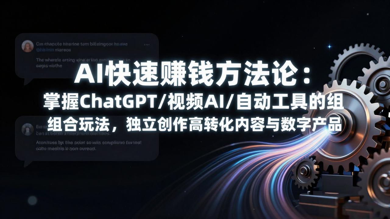 AI快速赚钱方法论：掌握ChatGPT/视频AI/自动化工具的组合玩法，独立创作高转化内容与数字产品-点子口袋网