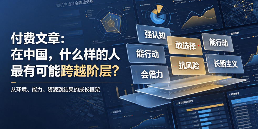 付费文章：在中国，什么样的人最有可能跨越阶层？-点子口袋网