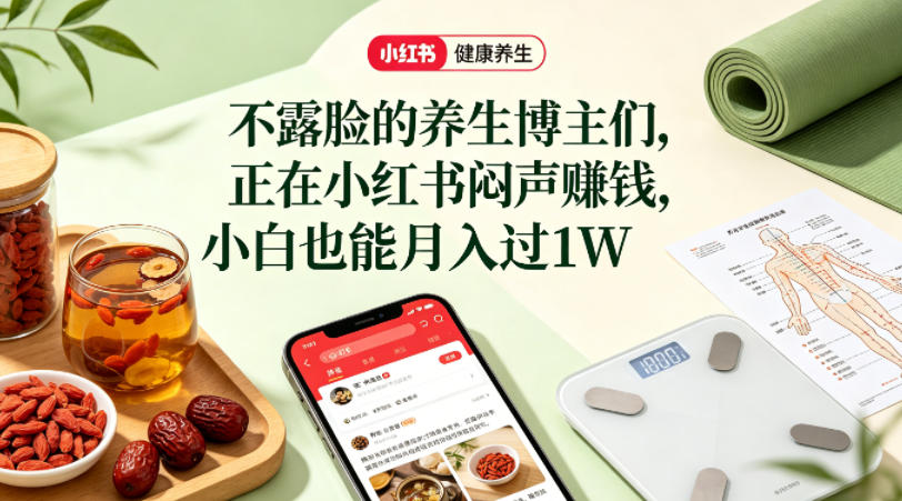 小红书健康养生科普图文赛道，不露脸的养生博主们，正在小红书闷声賺钱，小白也能月入过1W-点子口袋网