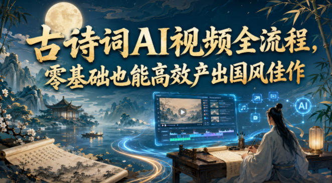 古诗词AI视频全流程，零基础也能高效产出国风佳作-点子口袋网