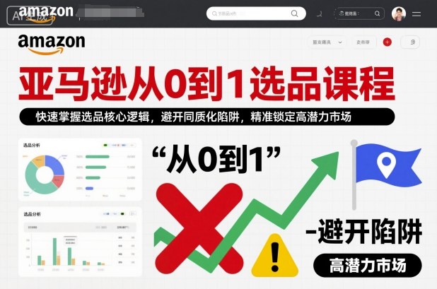 亚马逊从0到1选品课程，快速掌握选品核心逻辑，避开同质化陷阱，精准锁定高潜力市场(更新)-点子口袋网