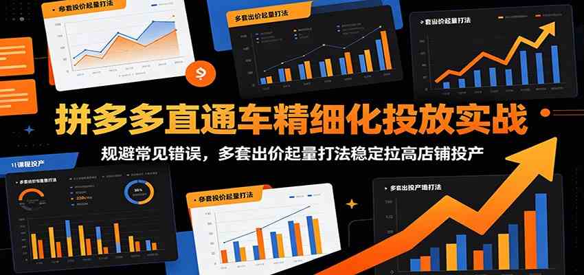 拼多多直通车精细化投放实战：规避常见错误，多套出价起量打法稳定拉高店铺投产-点子口袋网