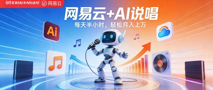 网易云+AI说唱，每天半小时，AI内容创作+流量变现，轻松月入1W-点子口袋网