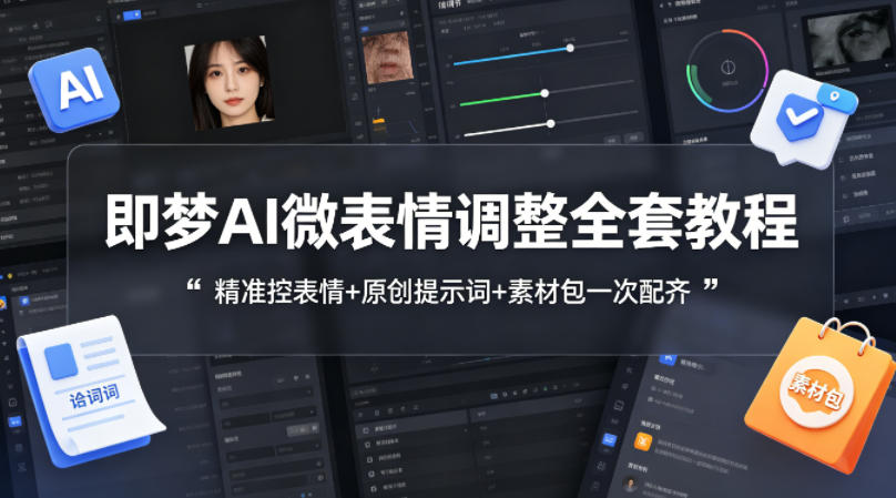 即梦AI微表情调整全套教程，精准控表情+原创提示词+素材包一次配齐-点子口袋网