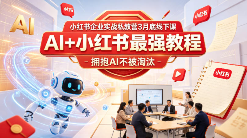小红书企业实战私教营3月底线下课，AI+小红书最强教程，拥抱AI不被淘汰-点子口袋网