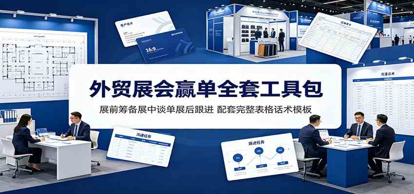 外贸展会赢单全套工具包：展前筹备展中谈单展后跟进，配套完整表格话术模板-点子口袋网