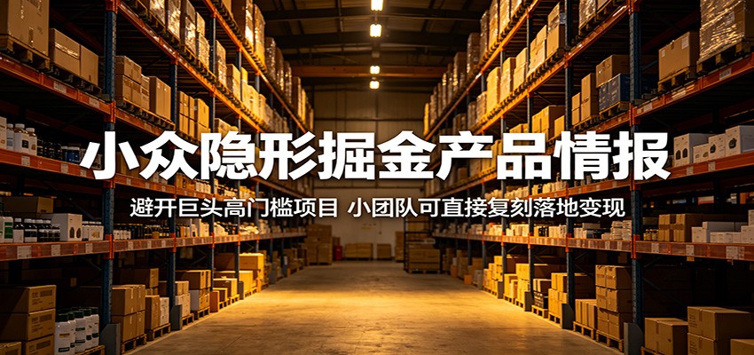 小众隐形掘金产品情报：避开巨头高门槛项目，小团队可直接复刻落地变现-点子口袋网