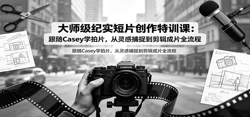 大师级纪实短片创作特训课：跟随Casey学拍片，从灵感捕捉到剪辑成片全流程-点子口袋网