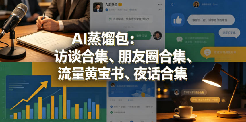 AI蒸馏包：访谈合集、朋友圈合集、流量黄宝书、夜话合集【文档】-点子口袋网