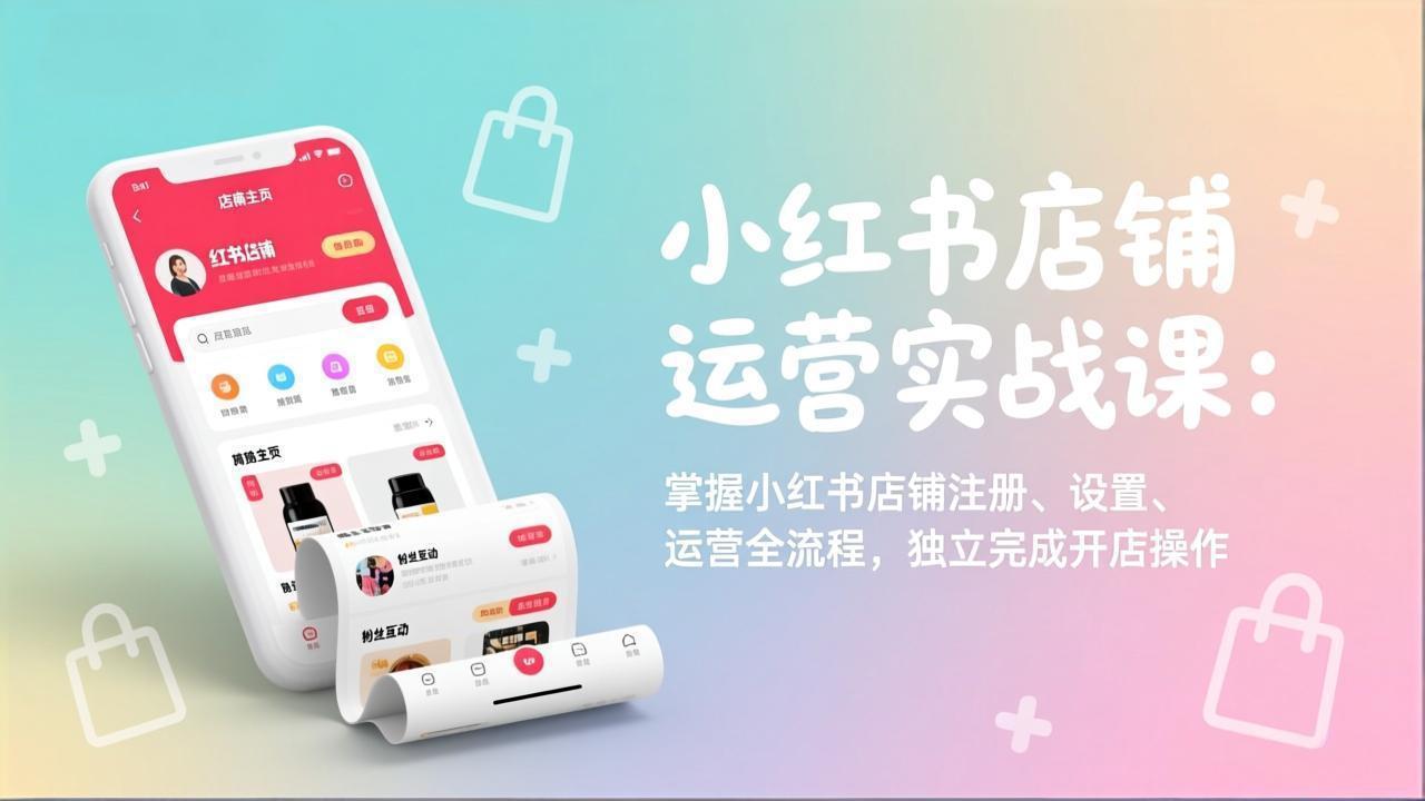 小红书店铺运营实战课：掌握小红书店铺注册、设置、运营全流程，独立完成开店操作-点子口袋网