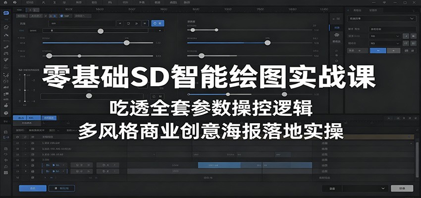 零基础SD智能绘图实战课：吃透全套参数操控逻辑，多风格商业创意海报落地实操-点子口袋网