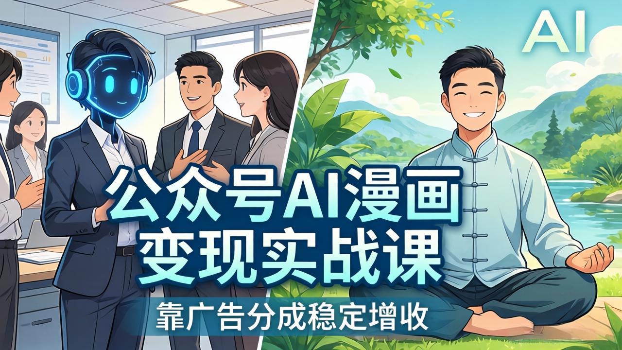 公众号AI漫画变现实战课：星座/职场/养生多赛道+智能体发文，靠广告分成稳定增收-点子口袋网