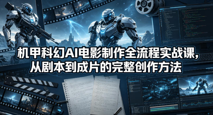 机甲科幻AI电影制作全流程实战课，从剧本到成片的完整创作方法-点子口袋网
