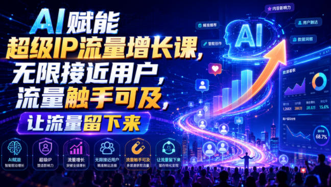 AI赋能超级IP流量增长课，无限接近用户，流量触手可及，让流量留下来-点子口袋网