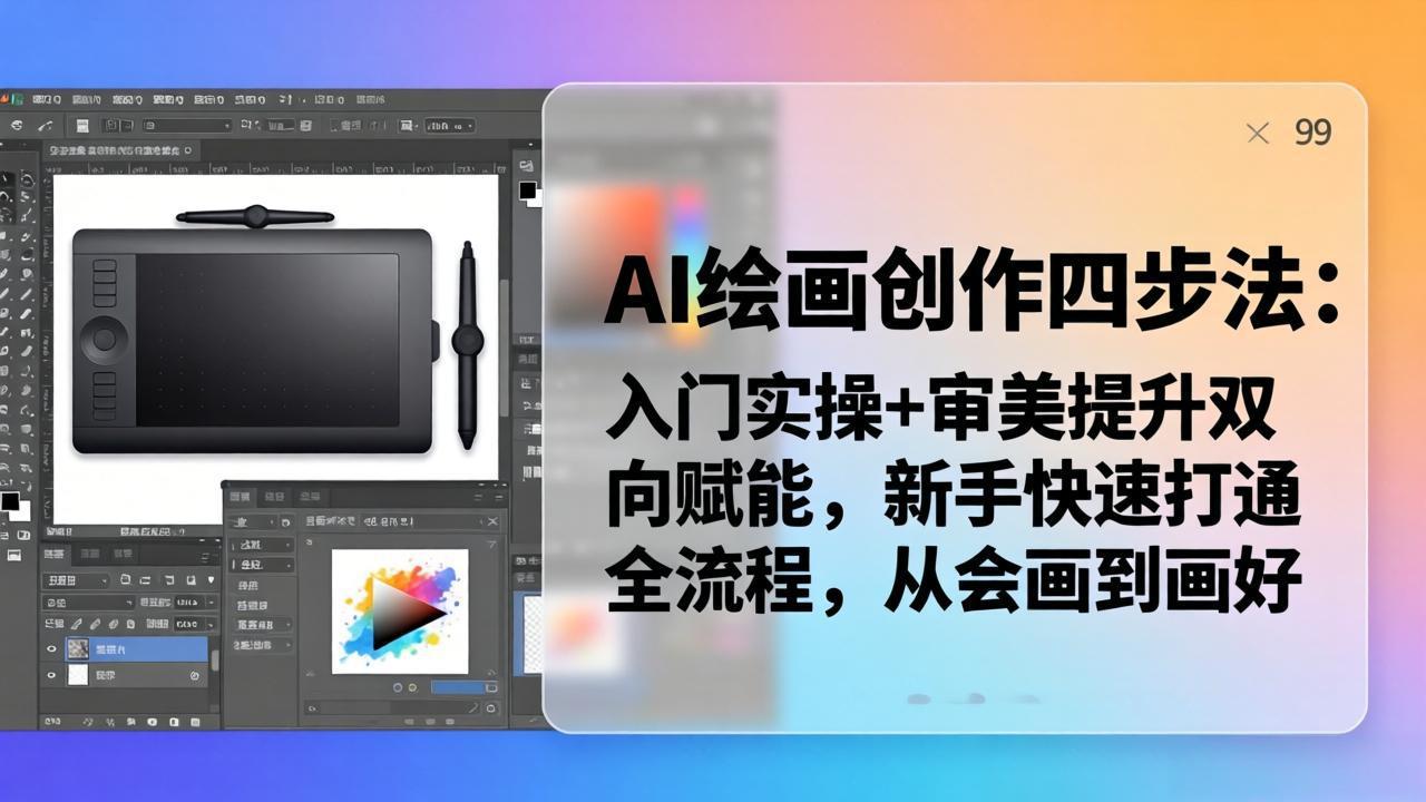 AI绘画创作四步法：入门实操+审美提升双向赋能，新手快速打通全流程，从会画到画好-点子口袋网