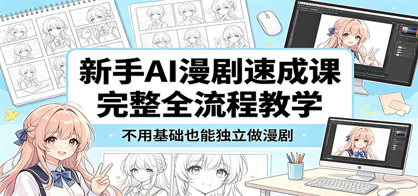 新手AI漫剧速成课：完整全流程教学，不用基础也能独立做漫剧-点子口袋网