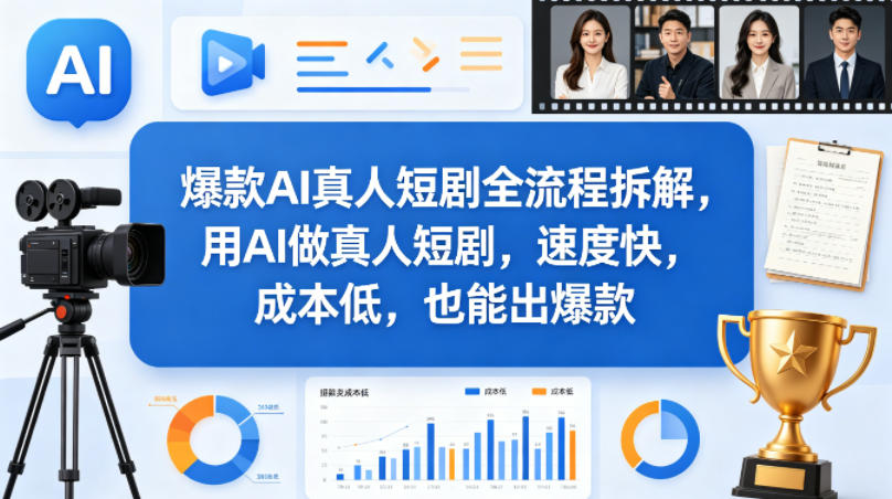 爆款AI真人短剧全流程拆解，用AI做真人短剧，速度快，成本低，也能出爆款-点子口袋网
